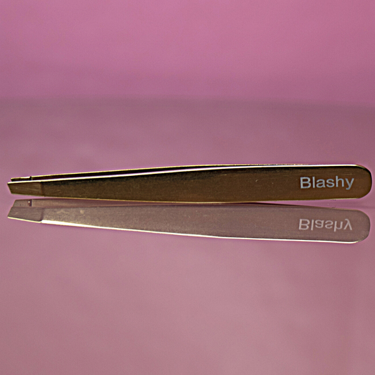 BLASHY - Gold beschichtete Pinzette mit leicht abgeschrägter Spitze