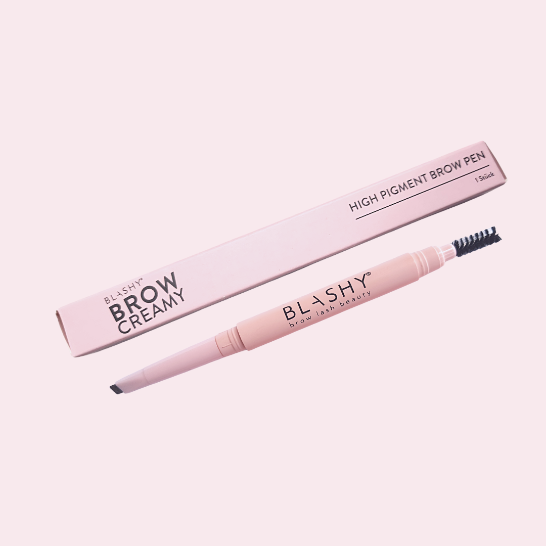 Blashy BLASHY BROW CREAMY Augenbrauen Stift, doppelseitige, cremige Textur, Dreieck-Spitze & Spoolie in 3 Farben. Blashy Shop