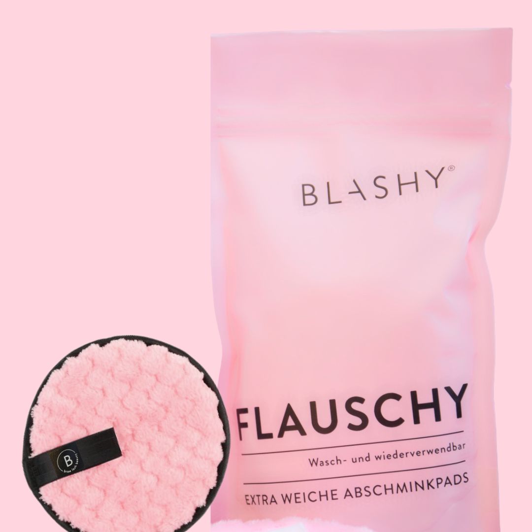 Blashy BLASHY FLAUSCHY Reinigungs-Abschminkpad 3 Stück im neuen Design, rosa, mit wiederverschließbarer Verpackung. Blashy Shop