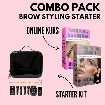 Das Brow Styling Starter Combo Pack von blashyshop.com enthält ein Kit und zwei Online-Kurse für Brauen und Wimpern. Blashy Shop