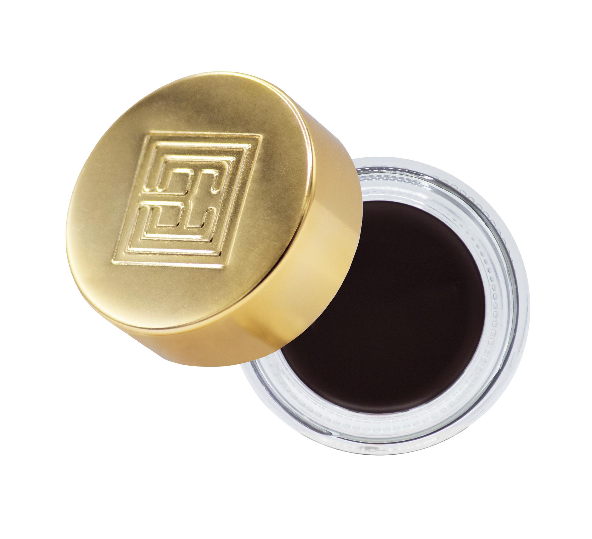 Ein kleines Tiegelchen mit goldenem Deckel enthält Brow Code Creamade Augenbrauen-Pomade in 6 Farben für langanhaltende Brauen. Blashy Shop
