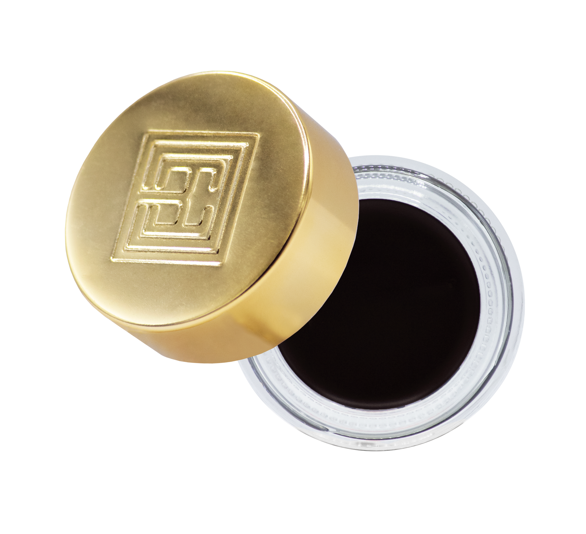 Ein Glastiegel mit goldenem Deckel enthält Brow Code Creamade Augenbrauen-Pomade in 6 Farben für langanhaltende Brauen. Blashy Shop