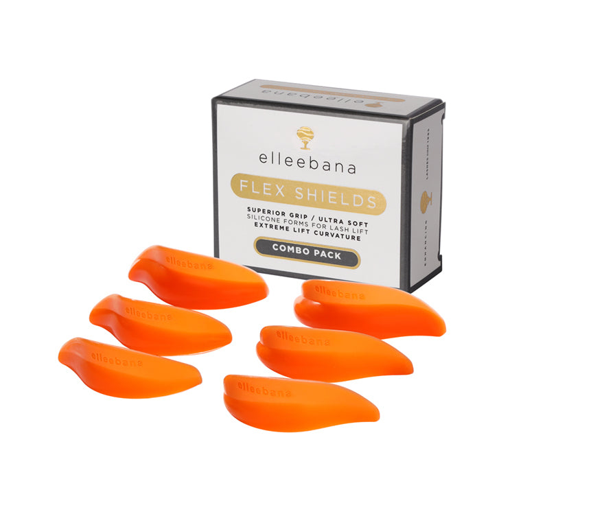 Schachtel mit Elleebana Flex Shields - Extreme Lift CC-Curl (S, M, L) auf einem weißen Hintergrund. Blashy Shop