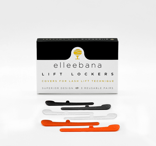 Die Elleebana Lash Lift Locker Silikonpads sind in Schwarz, Orange und Weiß erhältlich - drei wiederverwendbare Pads pro Packung. Blashy Shop