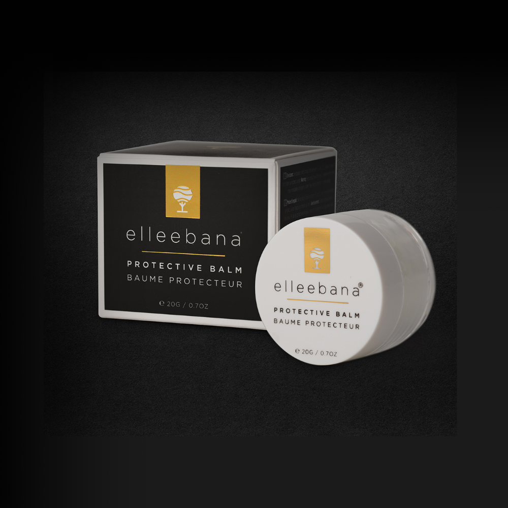 Elleebana *NEU* Protective Balm 20g für Lash Lifting, abgebildet in Box und Behälter vor dunklem Hintergrund. Blashy Shop