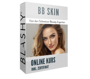 Box für BB PERFECT SKIN & GLOW Online Kurs inkl.. Zertifikat von Lash&Brow Academy Online, zeigt Frau & Infos. Blashy Shop