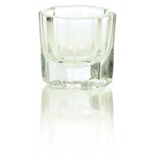Das Dappenglas - transparent von HIVE OF BEAUTY Ltd, ideal zum Mischen von Wimpern- oder Augenbrauenfarbe, abgebildet auf weißem Hintergrund. Blashy Shop