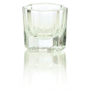 Das Dappenglas - transparent von HIVE OF BEAUTY Ltd, ideal zum Mischen von Wimpern- oder Augenbrauenfarbe, abgebildet auf weißem Hintergrund. Blashy Shop