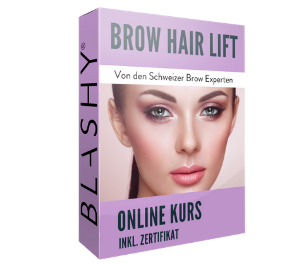 Box für Elleebana BROW HAIR LIFT Online Kurs inkl.. Zertifikat von Lash&Brow Academy Online, mit dem Gesicht einer Frau. Blashy Shop