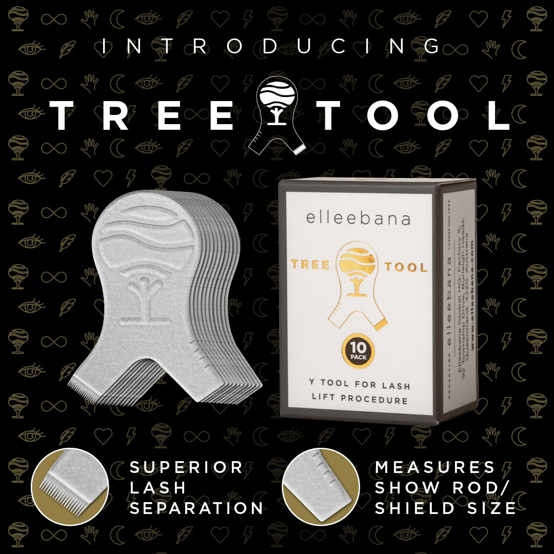Elleebana Tree Tool, 10 Stück - silbernes Wimpernlifting-Werkzeug zum Trennen und Messen, von Elleebana. Blashy Shop