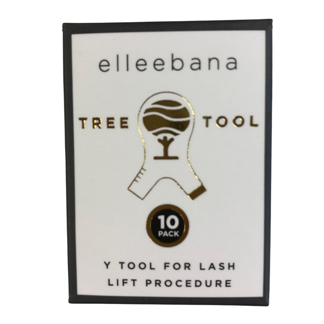 Elleebana Tree Tool, 10 Stück Wimpernlift Y tools von Elleebana, gold/schwarze Schrift auf weißem Hintergrund. Blashy Shop