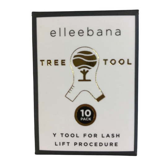 Elleebana Tree Tool, 10 Stück Wimpernlift Y tools von Elleebana, gold/schwarze Schrift auf weißem Hintergrund. Blashy Shop