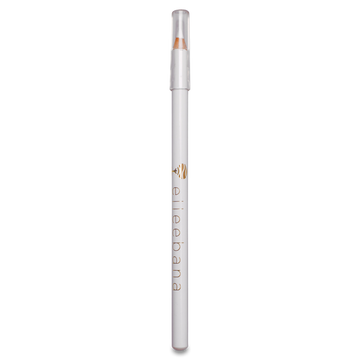 Der Elleebana Vorzeichenstift Weiss ist ein weißer Augenbrauenstift mit einer klaren Kappe und einem gold-grauen Elleebana-Branding. Blashy Shop