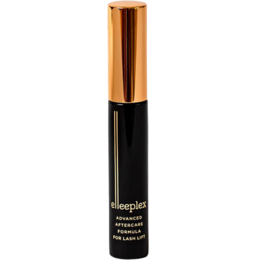 Eine schwarz-goldene Tube mit der Aufschrift Elleebana Elleeplex After Care Gel - Advanced Treatment. Blashy Shop