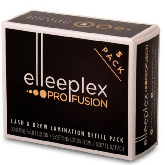 Elleebana Elleeplex Profusion Lash Lifting & Brow Lamination - 5/5 Pack vor einem einfarbigen Hintergrund abgebildet. Blashy Shop