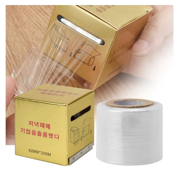 Blashy C Folie zum Abdecken von Augenbrauen und PMU in goldener Spenderbox, inkl. separater Folienrolle. Blashy Shop