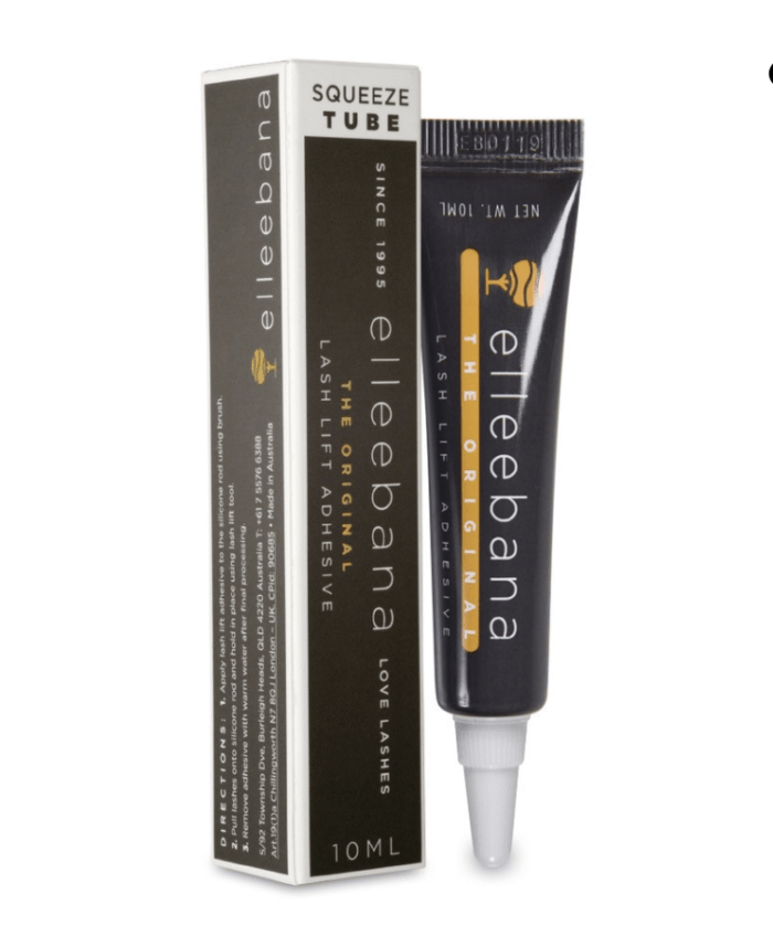 Eine 10ml Elleebana Lash Lift Glue normale Tube mit Schachtel, original weiße Quetschspitze. Blashy Shop