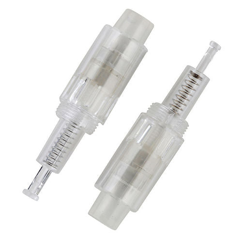 Zwei Blashy C Microneedling Aufsätze Nadeln 42er CE Ventile mit innenliegenden Federn, die parallel ausgerichtet sind. Blashy Shop