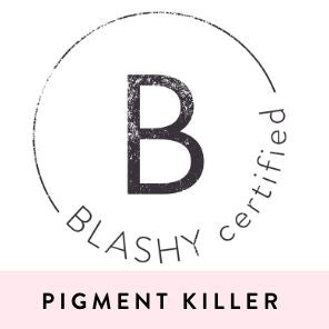 Ein rundes Blashy certified Logo mit fettem B, für PIGMENTKILLER Online Kurs von Lash&Brow Academy Online. Blashy Shop